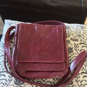 HOBO Carly Burgundy Leather Crossbody Bag